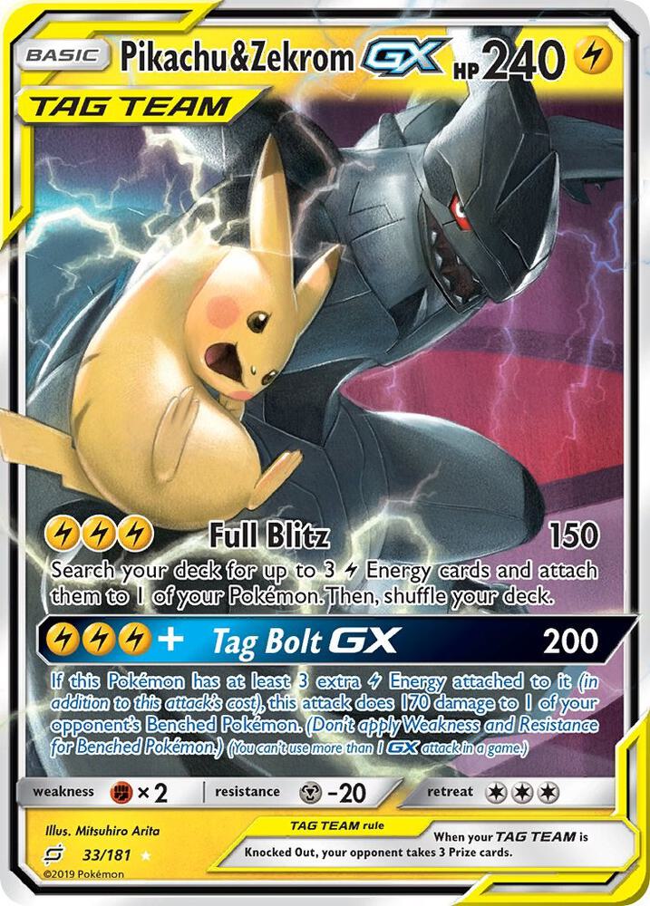 Pikachu & Zekrom GX - SM - Team Up 33/181
