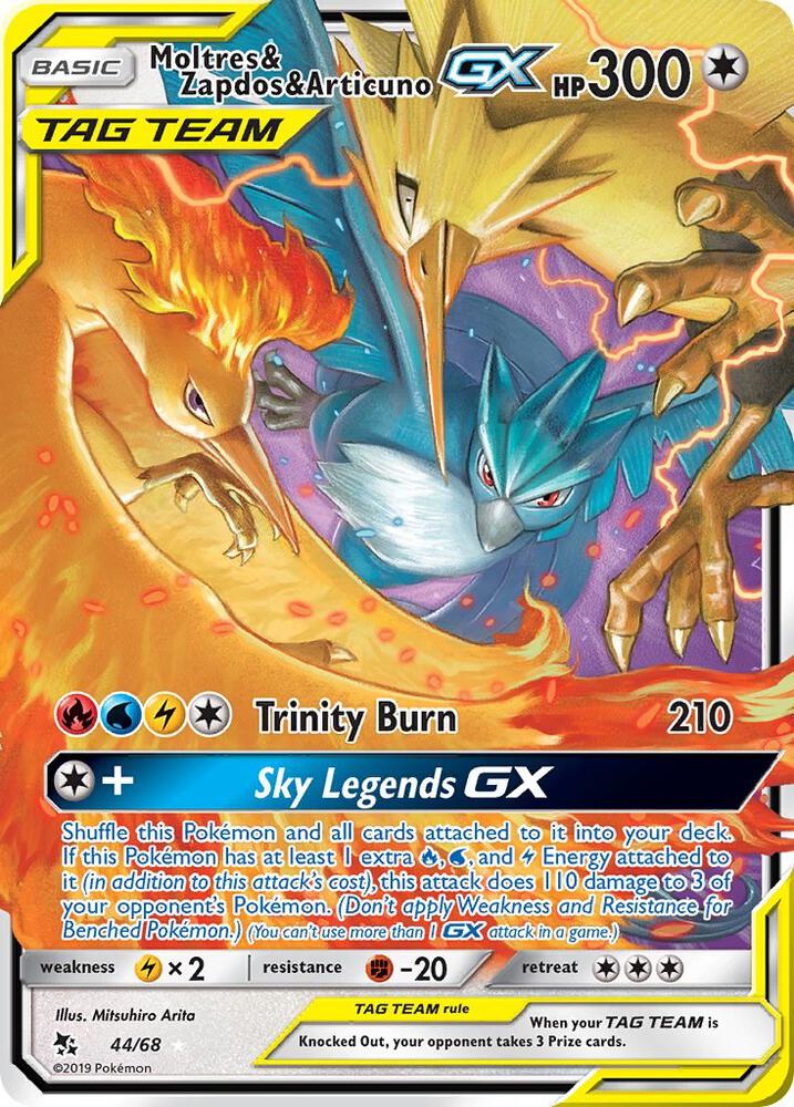 Moltres & Zapdos & Articuno GX - Hidden Fates 44/68