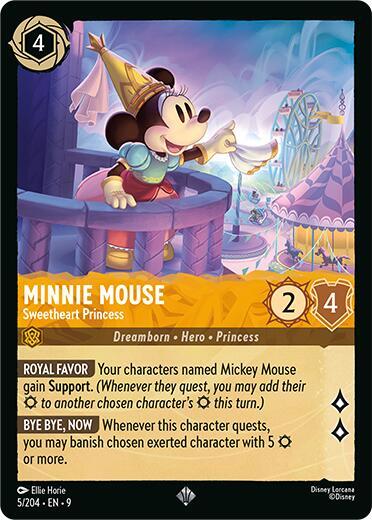 Minnie Mouse- Sweetheart Princess [5/204] SR (Fabled)