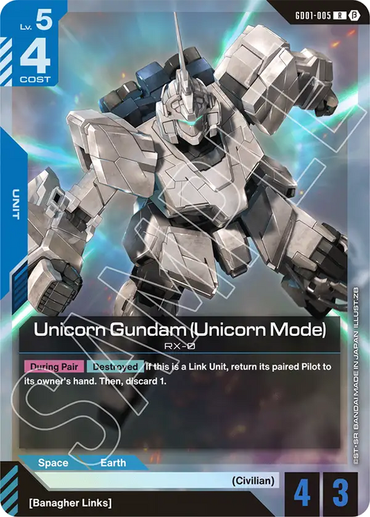 Unicorn Gundam (Unicorn Mode) GD01-005R (Edition Beta)