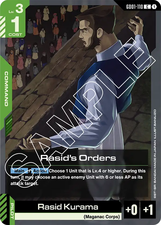 Rasid's Orders (GD01-110) Common