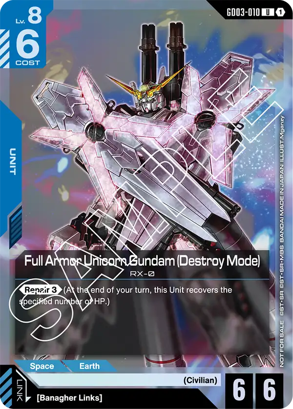 Full Armor Unicorn Gundam (Destroy Mode) (PROMO) [GD03-010] [U]