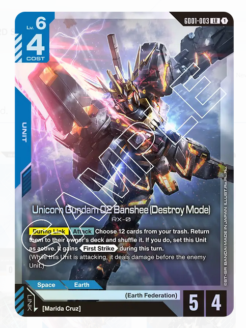 Unicorn Gundam 02 Banshee (Destroy Mode) (GD01-003) LR