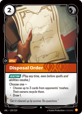 Disposal Order [UNL-103] [U]